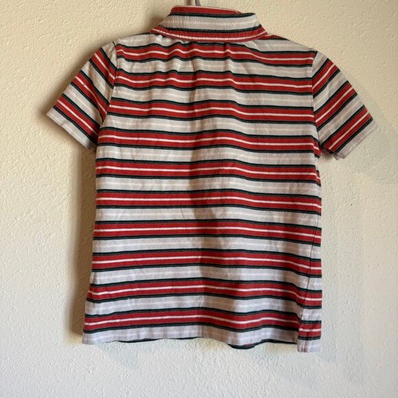 Polo Ralph Lauren 3T - 4T Collared Short Sleeve‎ Boys Shorts Blue Brown Striped - Picture 6 of 7